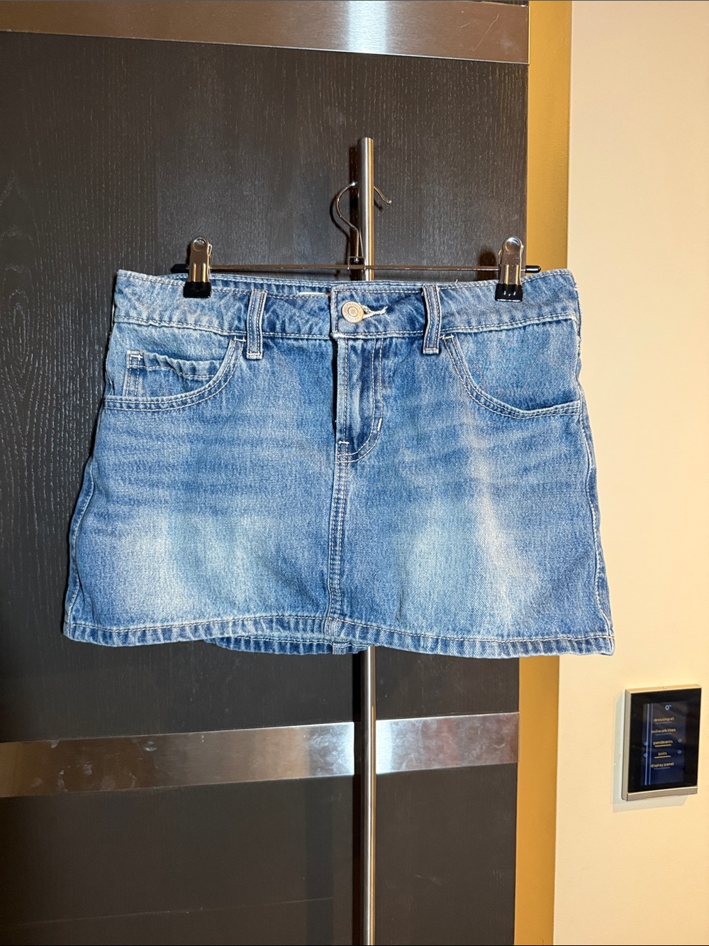 Hollister Light Blue Faded Denim Mini Skirt with built in shorts
